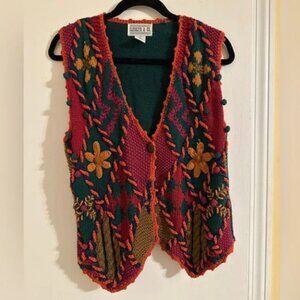 CAROLYN & CO Vest Crochet flowers 55% RAMIE 45% COTTON